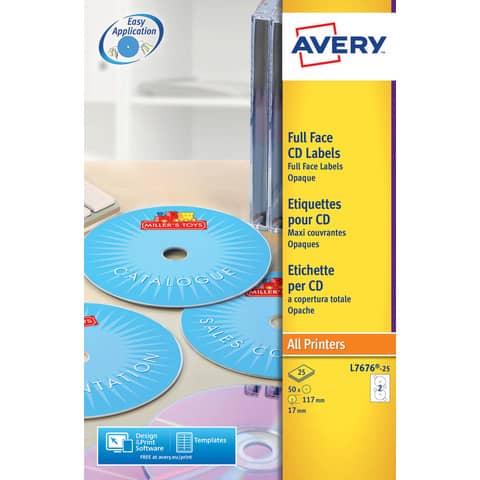 Etichetta adesiva L7676 per CD/DVD - permanente - …
