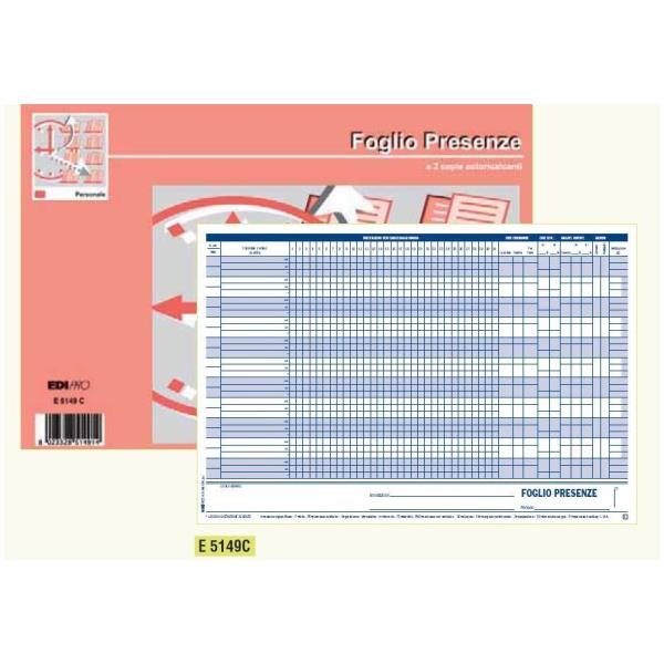 Edipro - Modulo presenza mensile - 50 fogli …