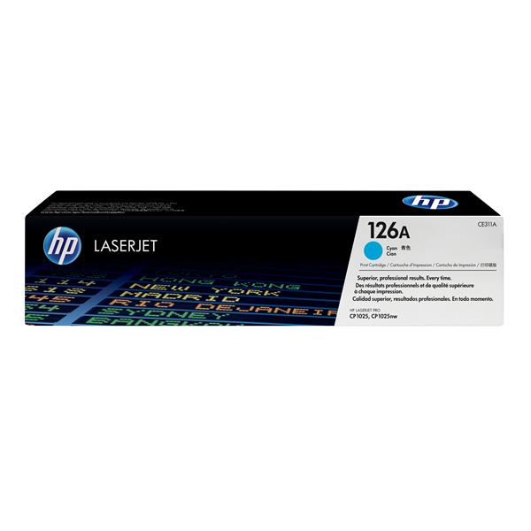 HP 126A - Ciano - originale - LaserJet - cartuccia toner (CE311A) - per Color LaserJet Pro CP1025; LaserJet Pro MFP M175; TopShot LaserJet Pro M275