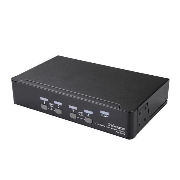 StarTech.com Switch KVM DisplayPort a 4 porte - 4K 60Hz - Schermo singolo - Switch KVM USB UHD DP 1.2 a doppia porta - Hub USB 2.0 integrato e audio - Dell, HP, Apple, Lenovo - TAA (SV431DPUA2) - Switch KVM / audio - 4 x KVM / audio - 1 utente locale - desktop - 100 - 240 V CA