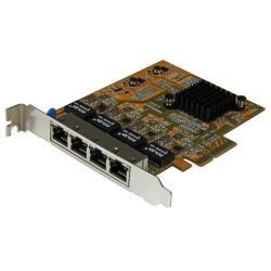 StarTech.com Adattatore Scheda di Rete Ethernet Gigabit PCI express PCIe NIC a 4 porte - Adattatore di rete - PCIe - Gigabit Ethernet x 4 - giallo