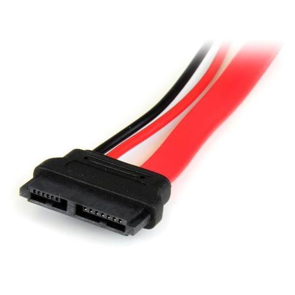 StarTech.com Adattatore slimline SATA a SATA con alimentazione 15 cm - Slim SATA (F) a SATA (M) - Slimline Serial ATA a SATA (SLSATAADAP6) - Adattatore SATA - Serial ATA 150/300/600 - Slimline SATA (F) a combo SATA (M) - rosso