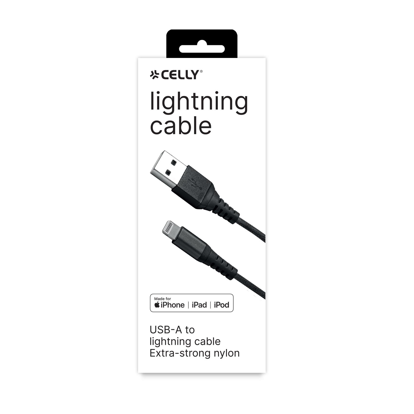 Celly - Cavo Lightning - Lightning maschio a USB maschio - 1 m - nero