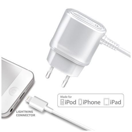 Celly TCIP5 - Alimentatore - 1 A (Lightning) - bianco - per Apple iPhone 5, 5c, 5s