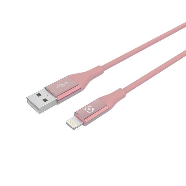 Celly - Cavo Lightning - USB maschio a Lightning maschio - 1 m - rosa - per Apple iPad/iPhone/iPod (Lightning)