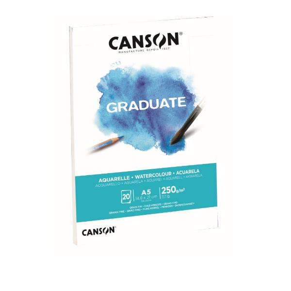 CANSON Graduate Watercolour - Blocco incollato sul lato …