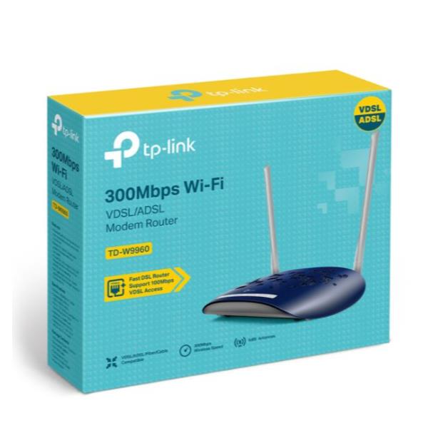 TP-Link TD-W9960 - Router wireless - modem DSL - switch a 4 porte - 802.11b/g/n - 2,4 GHz