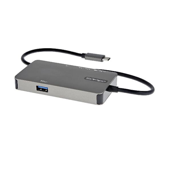 StarTech.com Adattatore multiporta USB-C a HDMI 4K 30 Hz o VGA 1080p - 100W Power Delivery - HUB USB a 3 porte - GbE - Cavo integrato da 12 cm (DKT30CHVPD2) - Docking station - USB-C - VGA, HDMI - GigE