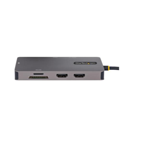 StarTech.com Adattatore Multiporta USB C, Doppio HDMI 4K 60Hz, Hub USB-A 5Gbps, 100W PD Pass-Through, GbE, SD/MicroSD, Cavo 30cm, Dock da viaggio/Docking Station USB-C per Laptop (120B-USBC-MULTIPORT) - Docking station - USB-C / Thunderbolt 3 / Thunderbolt 4 - 2 x HDMI - GigE