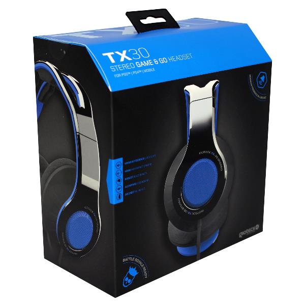 Gioteck TX30 - Cuffie con microfono - dimensione completa - cablato - blu