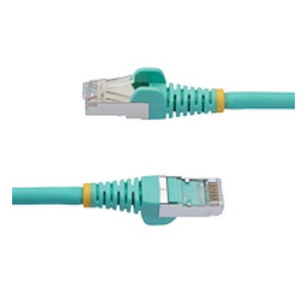StarTech.com 1m CAT6a Ethernet Cable - Aqua - Low Smoke Zero Halogen (LSZH) - 10GbE 500MHz 100W PoE++ Snagless RJ-45 w/Strain Reliefs S/FTP Network Patch Cord - Cavo patch - RJ-45 (M) a RJ-45 (M) - 1 m - S/FTP - CAT 6a - IEEE 802.3bt - senza alogeni, stampato, antiaggrovigliamento, bloccato - aqua