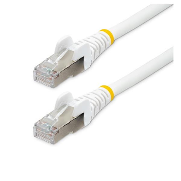StarTech.com 1.5m CAT6a Ethernet Cable - White - Low Smoke Zero Halogen (LSZH) - 10GbE 500MHz 100W PoE++ Snagless RJ-45 w/Strain Reliefs S/FTP Network Patch Cord - Cavo patch - RJ-45 (M) a RJ-45 (M) - 1.5 m - S/FTP - CAT 6a - IEEE 802.3bt - senza alogeni, stampato, antiaggrovigliamento, bloccato - bianco
