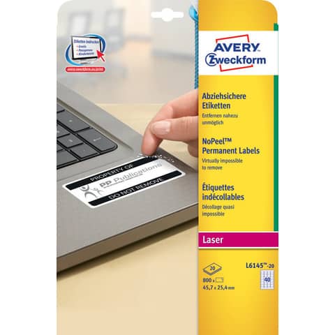 Etichette adesive L6145 - in poliestere - laser …