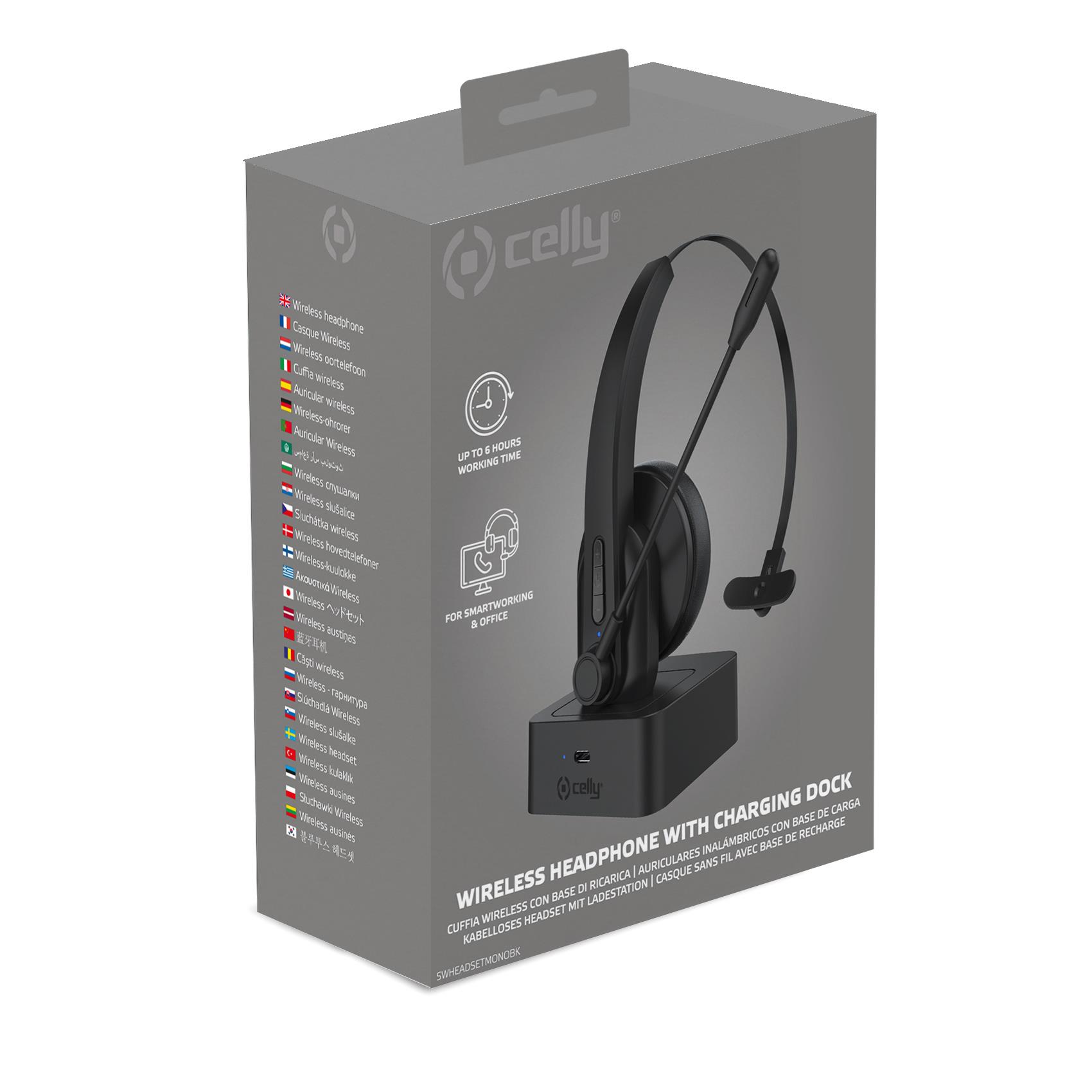 =>>SW HEADSET WIRELESSMONO BK