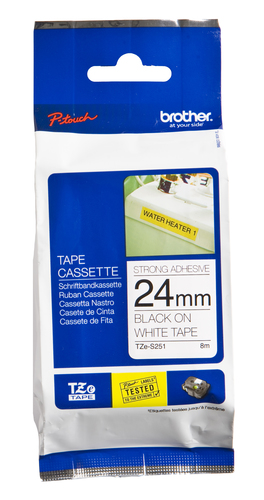 NASTRO TIPO TZ 24MM NERO/BIANCO ADESIVO RESISTENTE LUNGHEZZA …