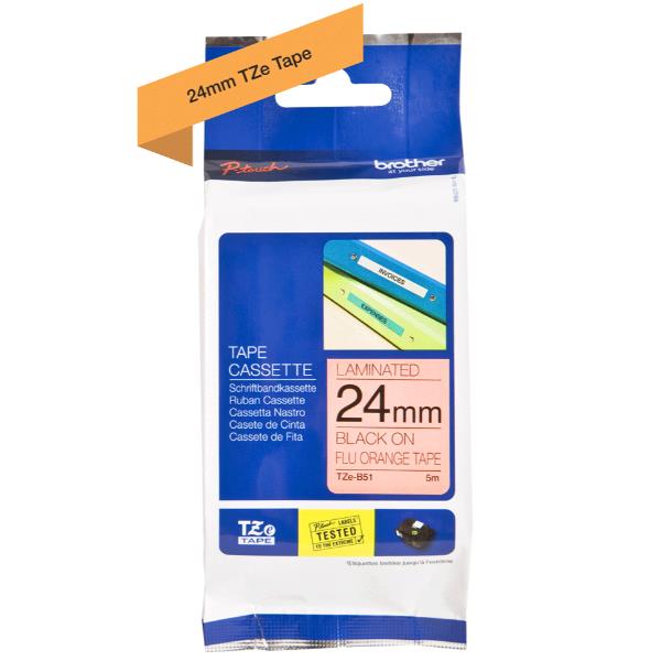 LAMINATO FLUORESCENTE DA 24 MM (5 M) NERO/ARANCIO …