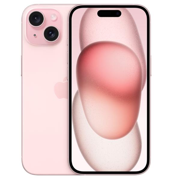 Apple iPhone 15 - 5G smartphone - dual SIM /Memoria Interna 128 GB - display OLED - 6.1" - 2556 x 1179 pixel - 2x fotocamere posteriori 48 MP, 12 MP - front camera 12 MP - rosa