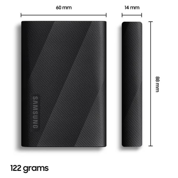 Samsung T9 MU-PG4T0B - SSD - crittografato - 4 TB - esterno (portatile) - USB 3.2 Gen 2x2 (USB-C connettore) - 256 bit AES - nero