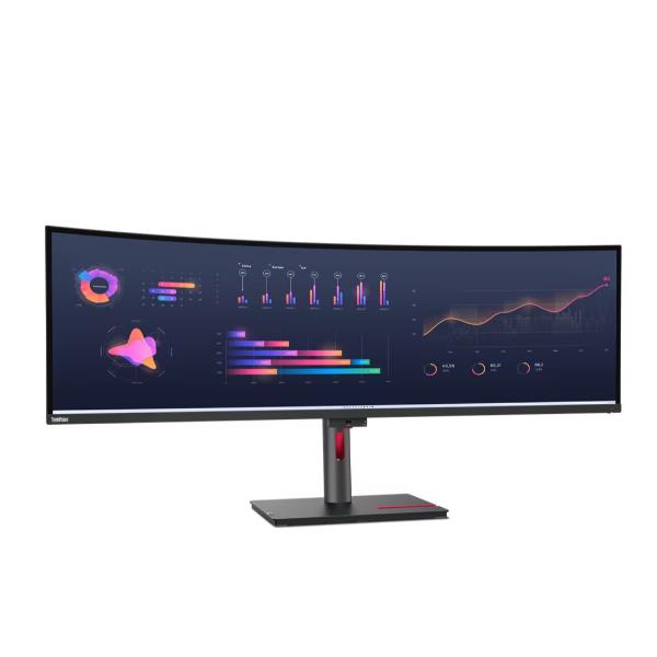 Lenovo ThinkVision P49w-30 - Monitor a LED - curvato - 49" - 5120 x 1440 @ 60 Hz - IPS - 350 cd/m² - 2000:1 - DisplayHDR 10 - 4 ms - Thunderbolt 4, 2xHDMI, DisplayPort - altoparlanti - nero corvino - Campus