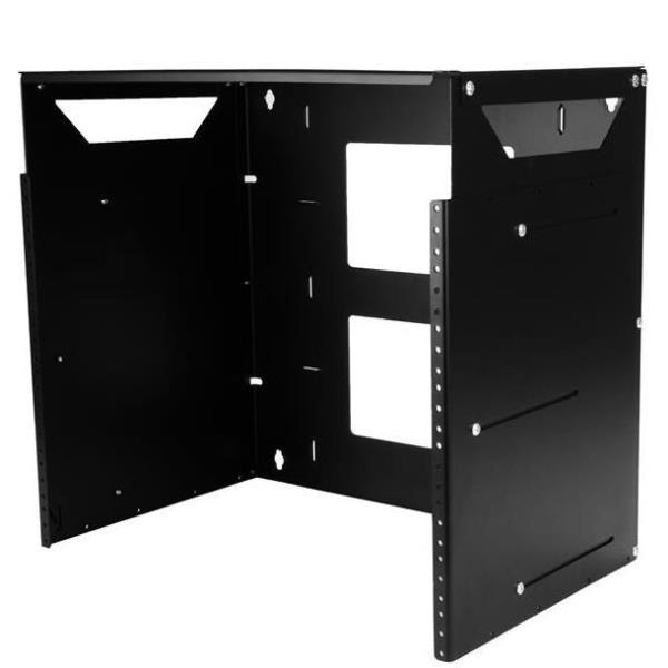 StarTech.com Rack Armadio per Montaggio a Parete con Mensola Incorporata - Accaio - 8U - regolabile da 12"-18" - Rack (montato a muro) - nero - 8U - 19" - per P/N: CABSCRWS1032