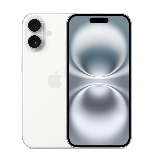 Apple iPhone 16 Plus - 5G smartphone - dual SIM /Memoria Interna 128 GB - display OLED - 6.7" - 2796 x 1290 pixels - 2x fotocamere posteriori 48 MP, 12 MP - front camera 12 MP - bianco