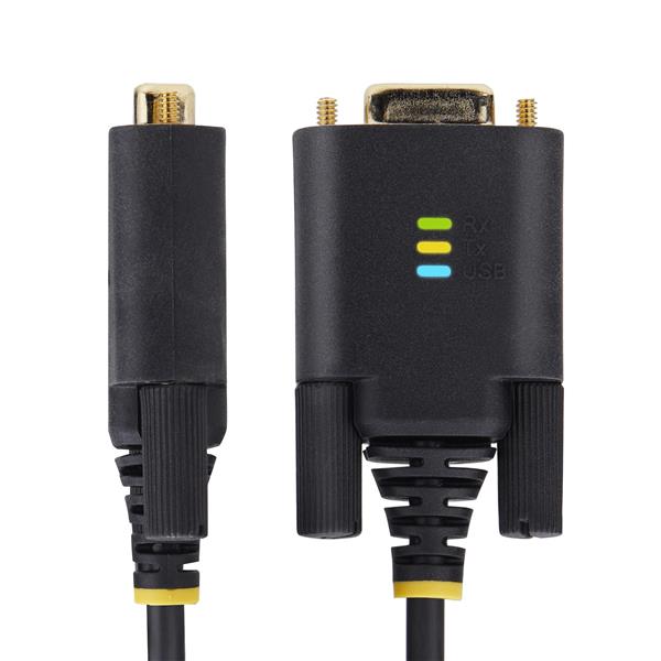 StarTech.com 10ft (3m) USB to Null Modem Serial Adapter Cable, Interchangeable DB9 Screws/Nuts, COM Retention, USB-A to RS232, FTDI, Level-4 ESD Protection, Windows/macOS/ChromeOS/Linux - Rugged TPE Construction (1P10FFCN-USB-SERIAL) - Cavo USB / seriale - USB (M) a DB-9 (M) - 3 m - nero