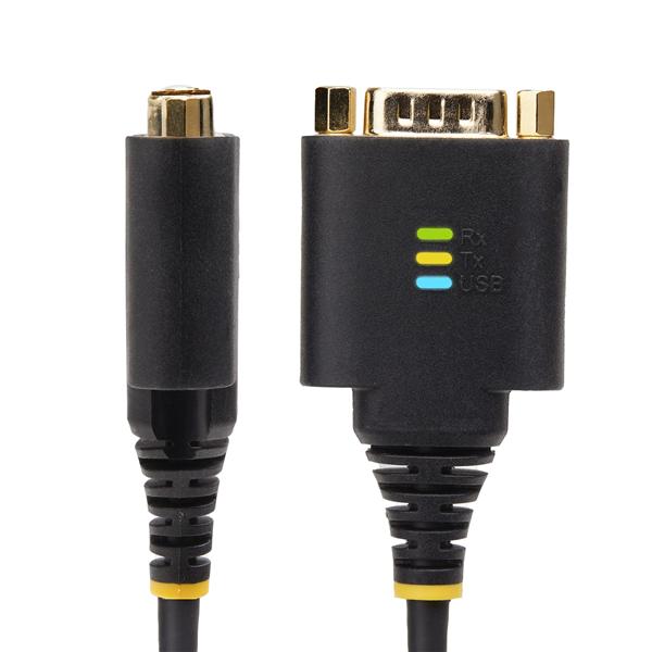 StarTech.com 2ft (60cm) 2-Port USB to Serial Adapter Cable, Interchangeable DB9 Screws/Nuts, COM Retention, USB-A to DB9 RS232, FTDI, Level-4 ESD Protection, Windows/macOS/ChromeOS/Linux - Rugged TPE Construction (2P1FFC-USB-SERIAL) - Cavo USB / seriale - USB (M) a DB-9 (M) - 60 cm - nero