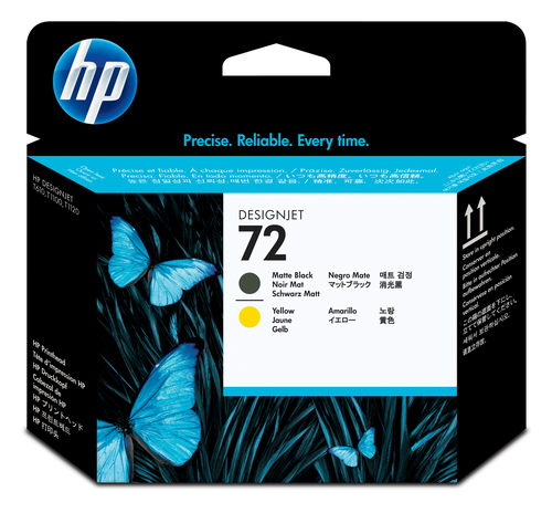 Testina di stampa HP 72 nero opaco e giallo