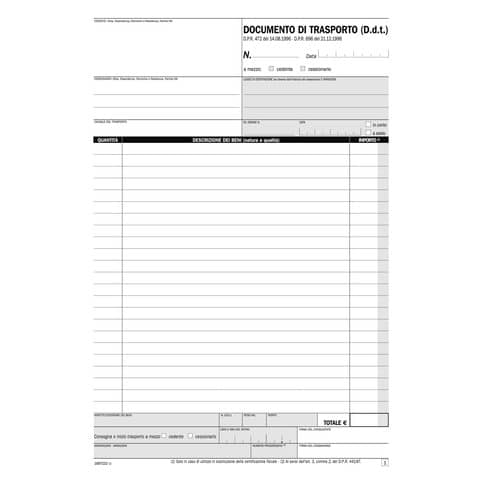 Data Ufficio Documento di trasporto