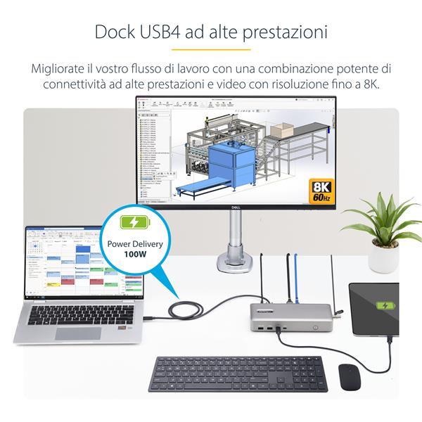 StarTech.com USB4 Docking Station, USB-C 40Gbps, Dual Video …