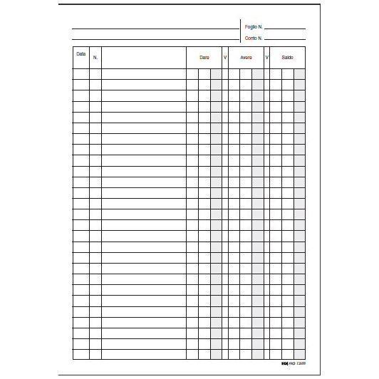 Registro dare/avere/saldo - 24 x 17cm - 100 …