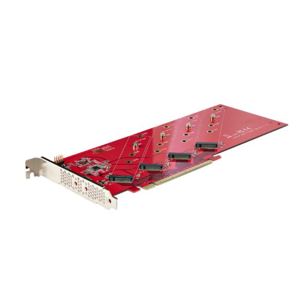 StarTech.com QUAD-M2-PCIE-CARD-B, PCIe, M.2, PCIe 4.0, Rosso, 4353192 …