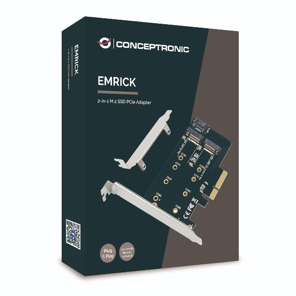 Conceptronic EMRICK04B, PCIe, M.2, PCIe 3.0, Passivo, Cina, …