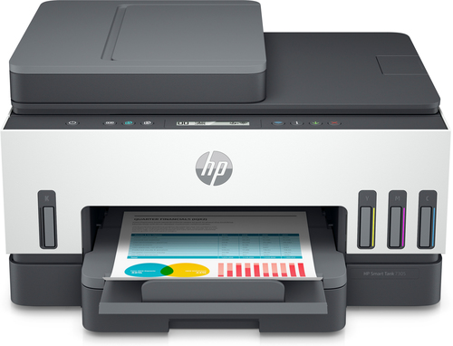 HP Smart Tank 7305 All-in-One - Stampante multifunzione - colore - ink-jet - ricaricabile - Letter A (216 x 279 mm)/A4 (210 x 297 mm) (originale) - A4/Legal (supporti) - fino a 13 ppm (copia) - fino a 15 ppm (stampa) - 250 fogli - USB 2.0, LAN, Wi-Fi(n), Bluetooth