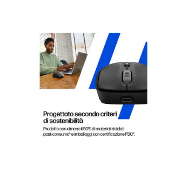 HP Mouse wireless ricaricabile 700, Ambidestro, RF senza …