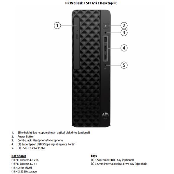 HP ProDesk 2 SFF G1i E, Intel® Core™ i7, i7-14700, 16 GB, DDR5-SDRAM, 256 GB, Windows 11 Pro