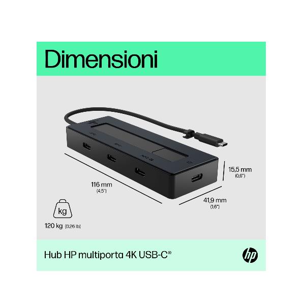 HP Hub multiporta 4K USB-C, USB tipo-C, USB …