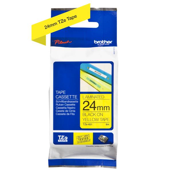 NASTRO PER STAMP ETICHETTE 24MM NERO/GIALLO