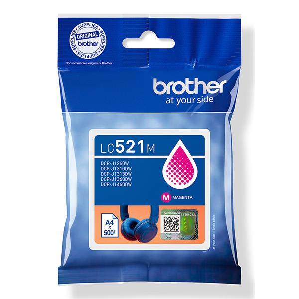 Brother LC521M, Magenta, 1 pz, 500 pagine, Confezione …