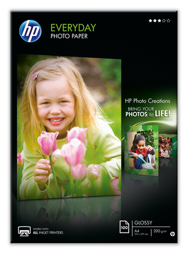 Hp - Confezione da 100 Fogli Carta originale fotografica lucida Hp Everyday - A4 - 210 x 297 mm - Q2510A