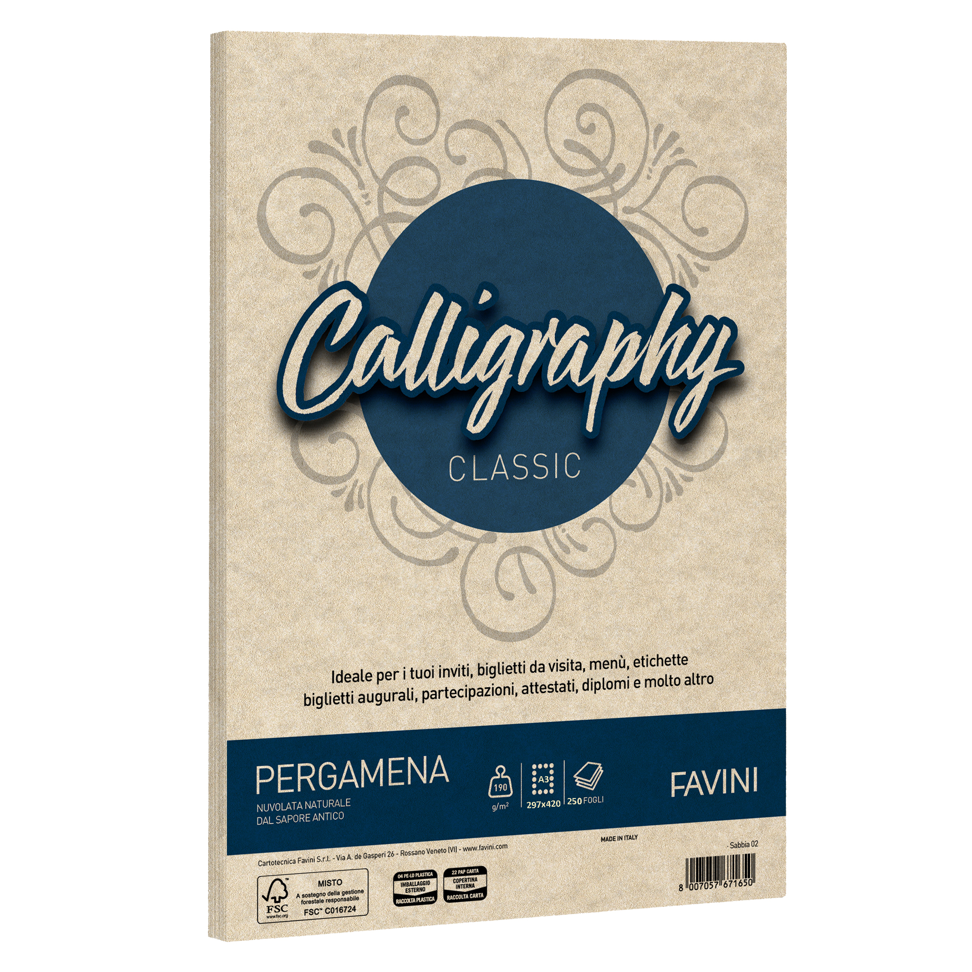 Carta Calligraphy Pergamena - A3 - 190 gr …