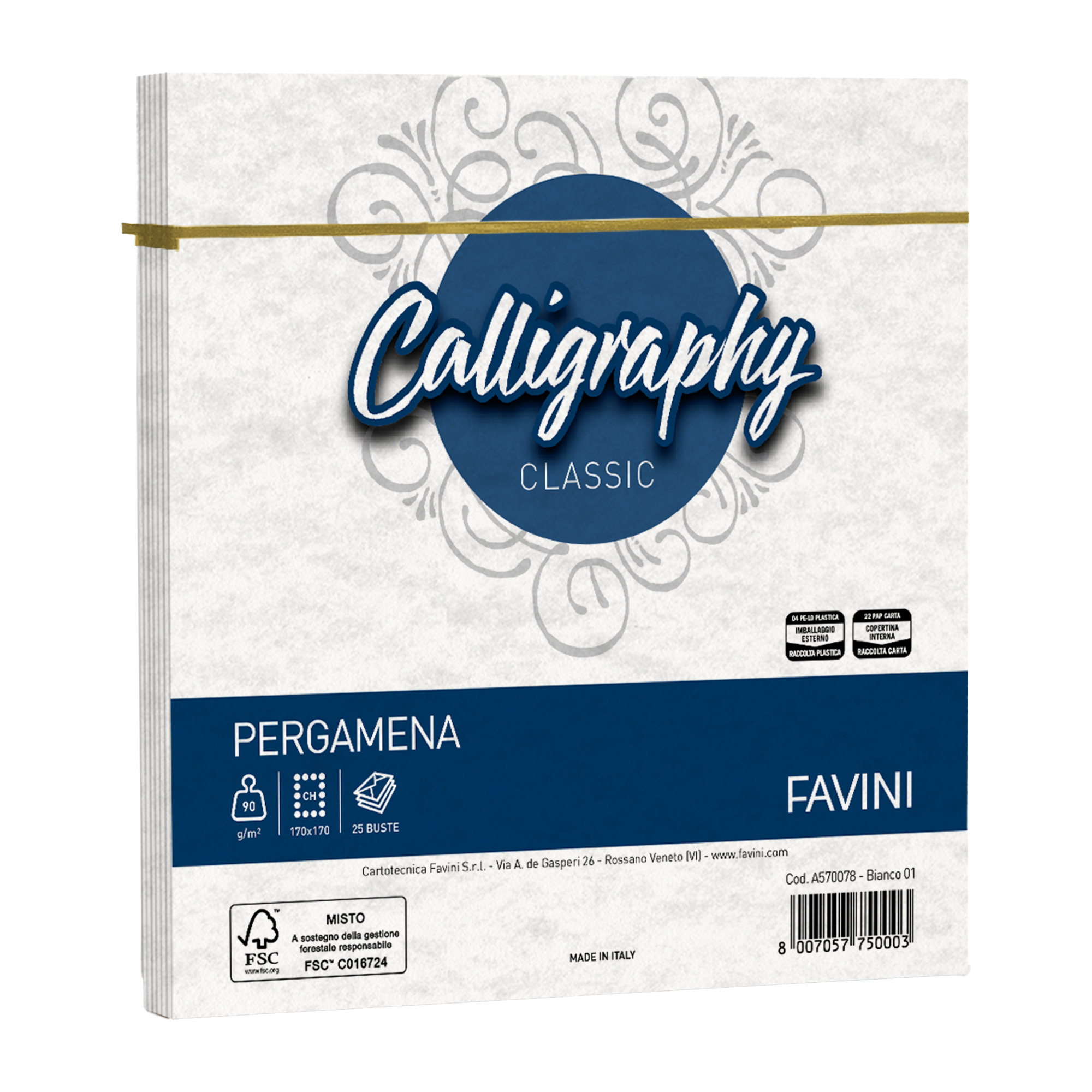 Busta Calligraphy Pergamena - 170 x 170 mm …