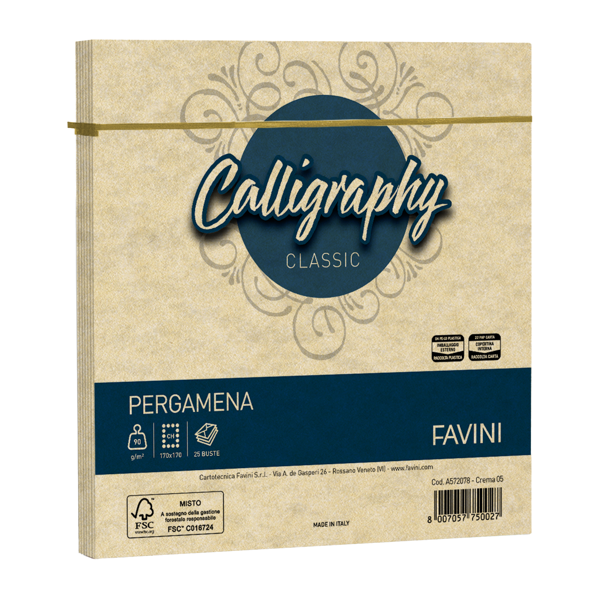 Busta Calligraphy Pergamena - 170 x 170 mm …