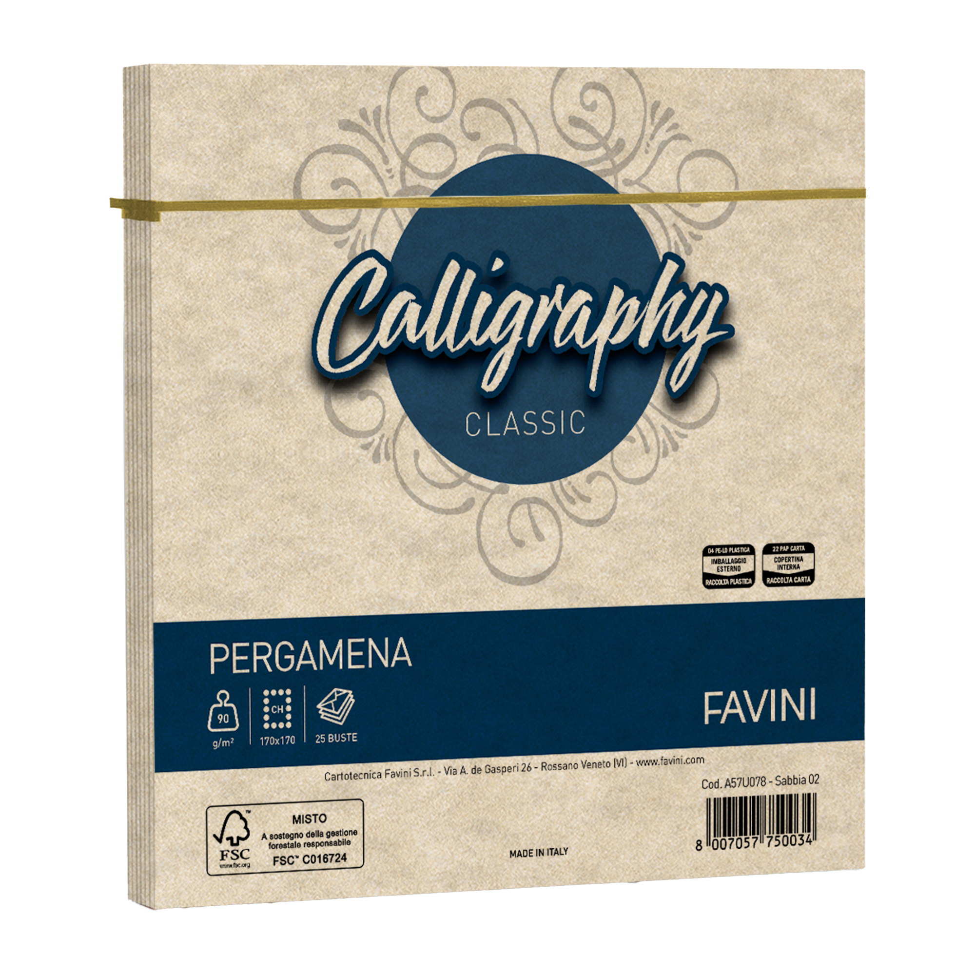 Busta Calligraphy Pergamena - 170 x 170 mm …