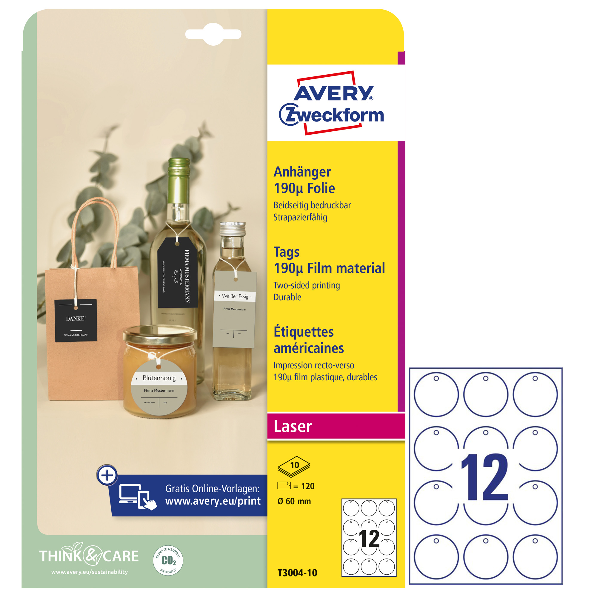 Cartellino stampabile resistente - plastica 190 µ - …