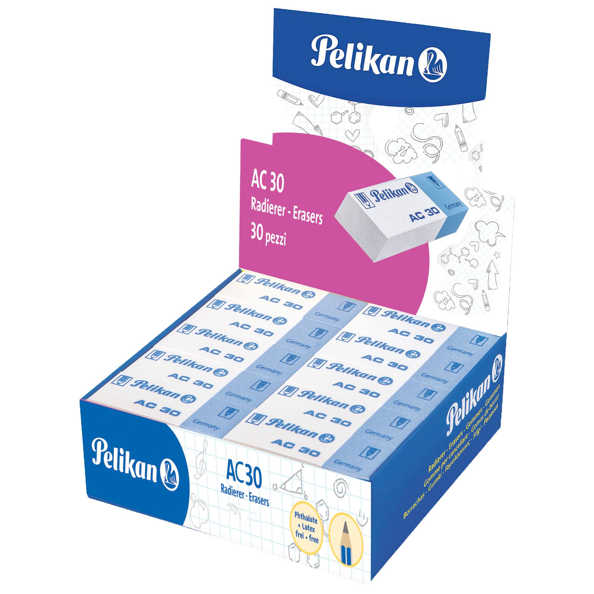 Gomma AC30 - bianca e blu - Pelikan …