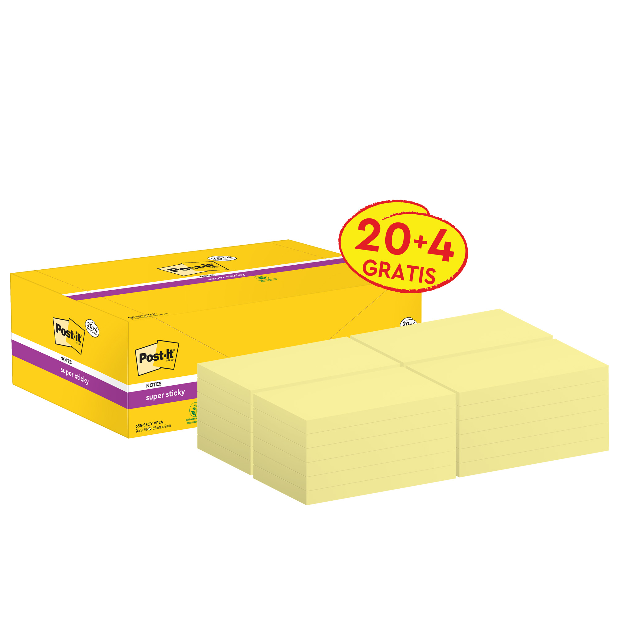 Blocco foglietti Post-it Super Sticky - 655-SSCY-VP24 - …