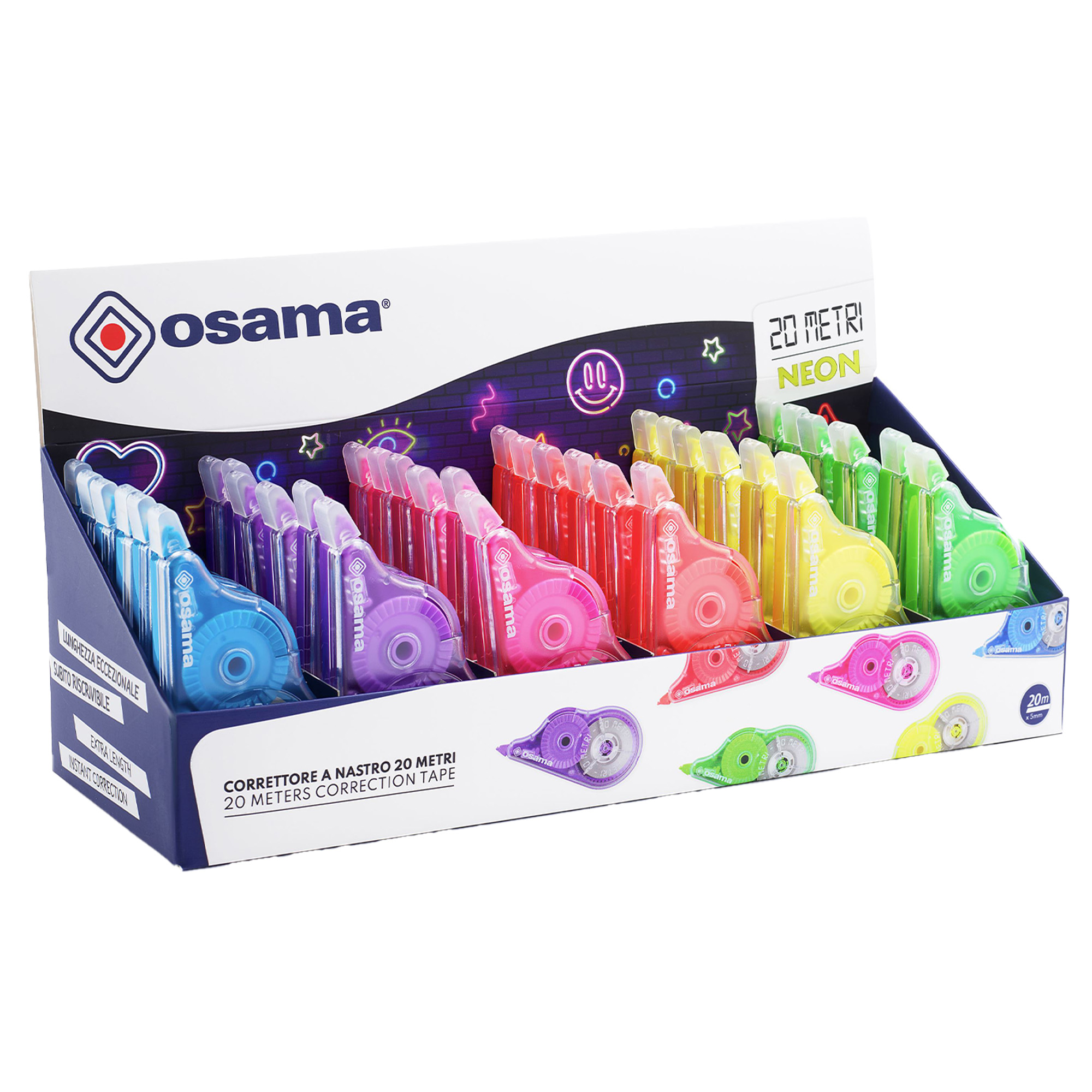 Display 36pz correttore a nastro 20 Metri 5mmx20mt …