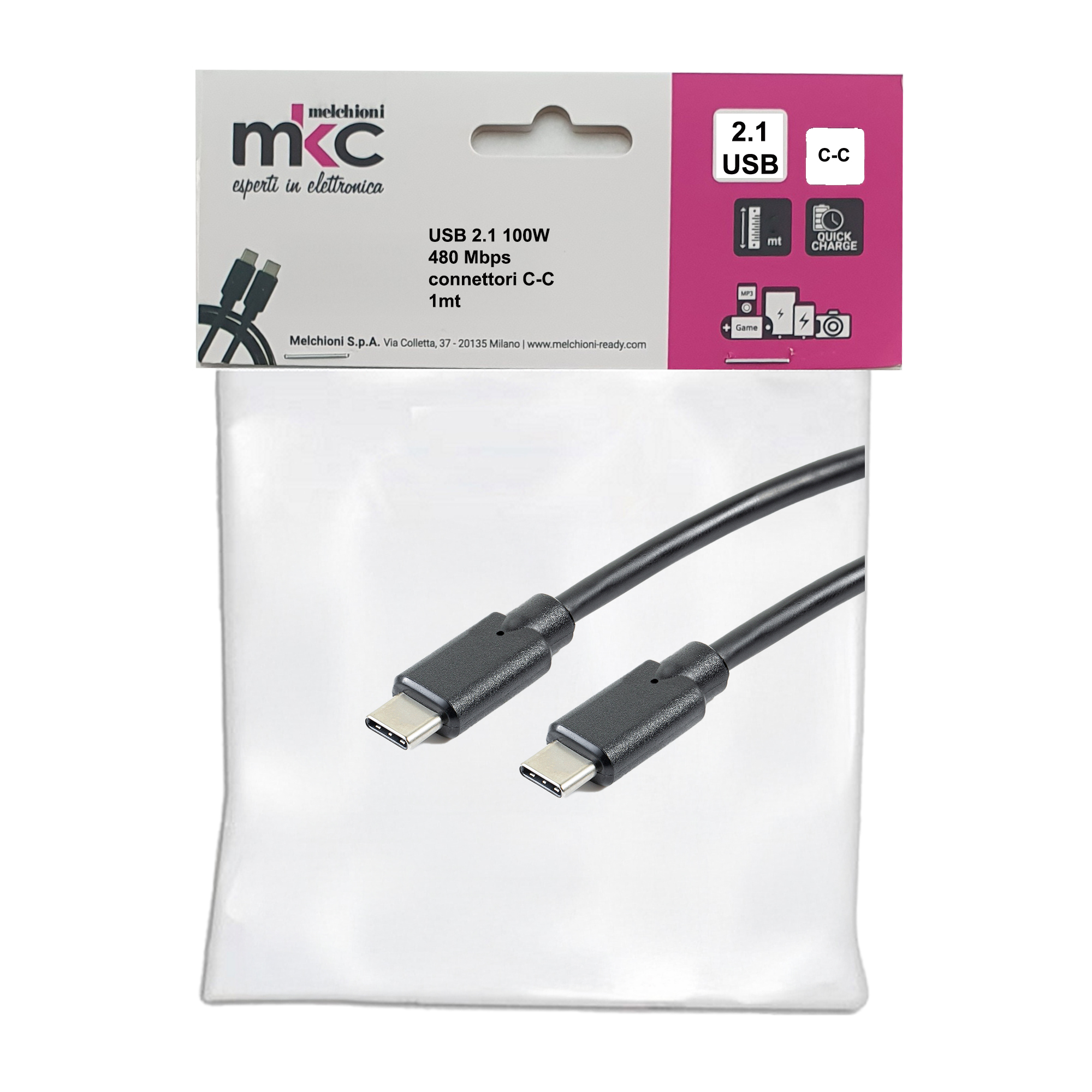 Cavo USB - 2.0 C/C - 100W - …
