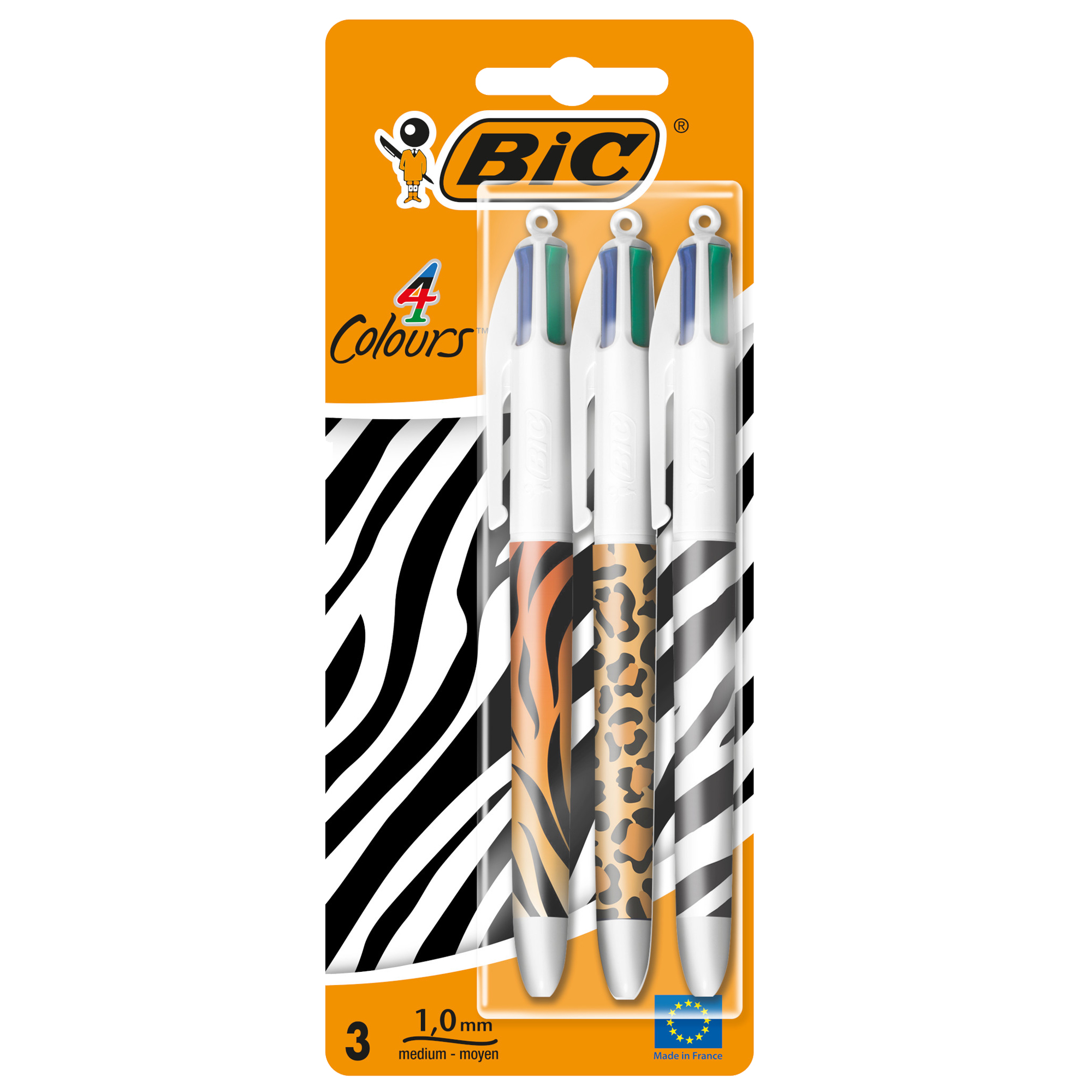 Penna sfera a scatto 4 Colori Animalier - …
